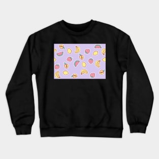 Pastel Mini Fruit on Purple Crewneck Sweatshirt